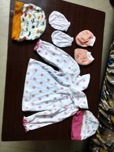 Combo Of Many Dresses , Socks, Mittens, Langots,