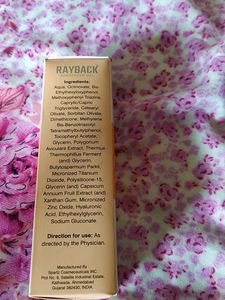 RayBack sunscreen gel with 50+ spf