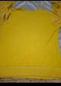 Yellow Ruffle Sleeve Top
