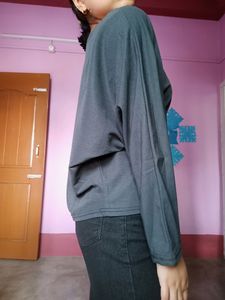 oversized crop long sleeve gym top