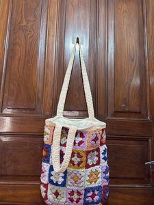 Floral Patchwork Crochet Bali Bag
