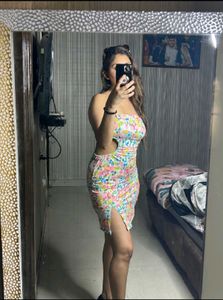 Floral Cutout Bodycon Mini Dress