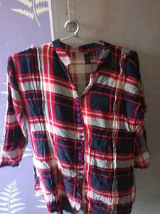 Black And Red Chex Cotton Top