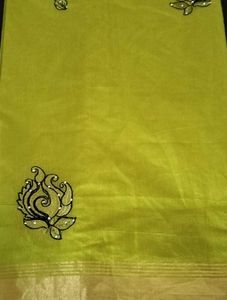 New Saree With Embroidery Design