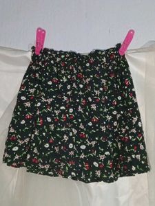 Floral Print Mini Skirt With Belt