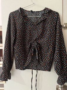 Polka Dot drawstring Blouse