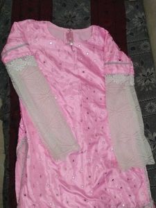 Unique Party Wear Pink Kurta