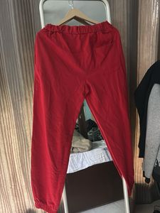 Red Graphic Print Sweatpants