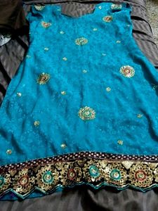 Teal Indian Embroidered Dress