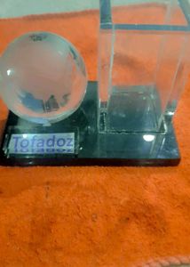 Glass Globe and Cube Desk Organizer