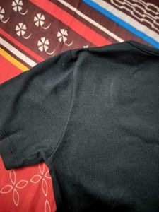 Zara Black Square Neck Top