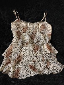 Leopard Print Tiered Top