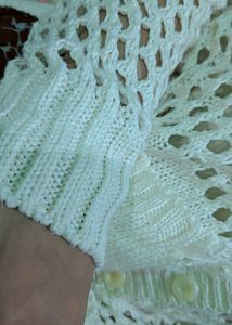Crocheted Off White Top