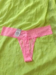 Pink Lace Thong Panty