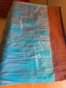 🩵Blue &amp; Brown Silk Saree🩵