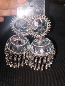 Mirror Jhumka Earrings