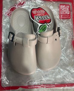 Red Apple Black Clogs