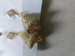 Gold Jhumka Earrings