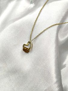Heart &amp; Rings Gold Necklace