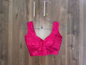 Red Sequin Saree