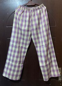 URBANIC Purple Plaid Wide Leg Pants