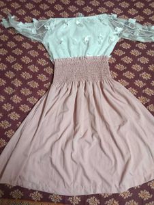 Cute Korean Butterfly Mesh Flare Dress