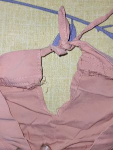 Peach Leaf Print Top