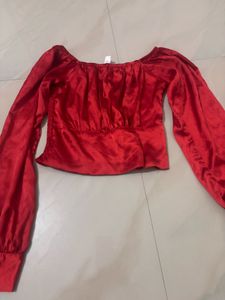 A Red Crop Top