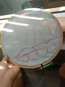 Handmade Leaf Print Embroidery Hoop