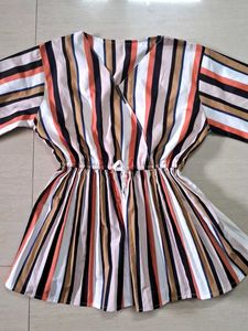 Striped Ruched Crop Top