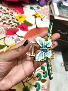Blue Butterfly Hair Claw Clip