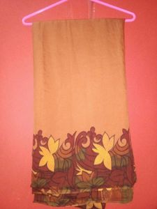 Womens Brown Soft Silk Flowers Printed Saree.