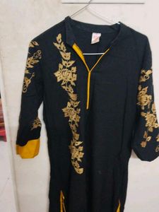 Brown &amp; White Print Kurti