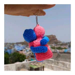 &#34;Forever Hug – Crochet Couple Keychain&#34;