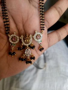 Laxmi Pendent Black Beads