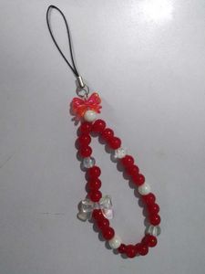Red Glass Beads Phone Charm