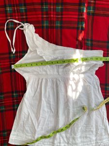 White One-Shoulder Top bust 34