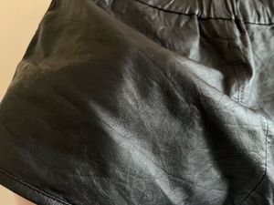 Short Black Faux Leather