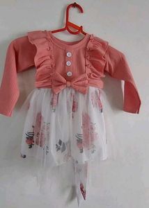 Pink Floral Tulle Dress