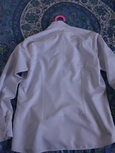 White Mandarin Collar Shirt