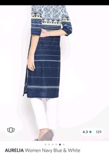 BRAND NEW Indigo Print Aurelia Kurti (XS/S)