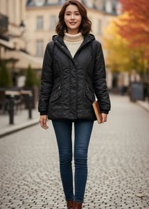 Stylish Black Quilted Jacket