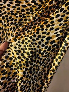 Flowy Satin Animal Print Skirt