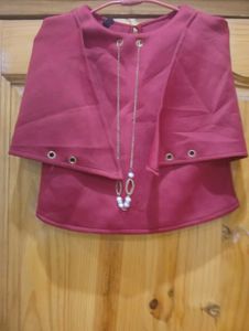 Burgundy Top with Chain Detail