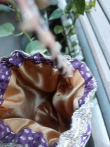 Purple &amp; Gold Embellished Potli bag