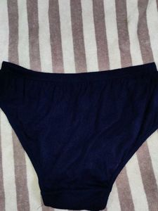 Blue Solid Cotton Panty