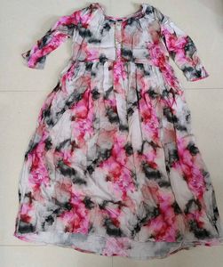 Multicolored Marble Print Kurta