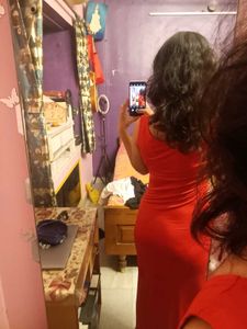 Red Maxi Cocktail Dress.