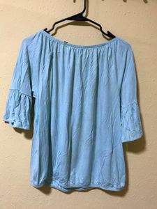Blue Peplum Top