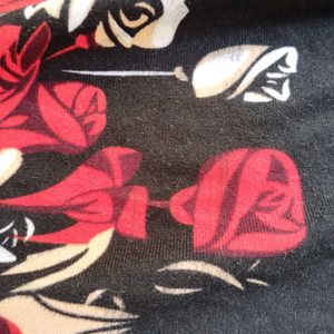 Floral Black Top For Women